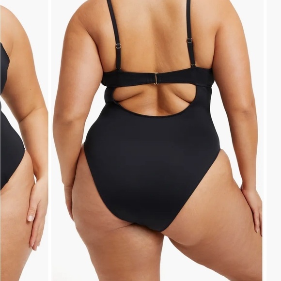 Brand new Good American Plus XXL Scuba Show Off One-Piece Swimsuit black solid - Picture 7 of 9